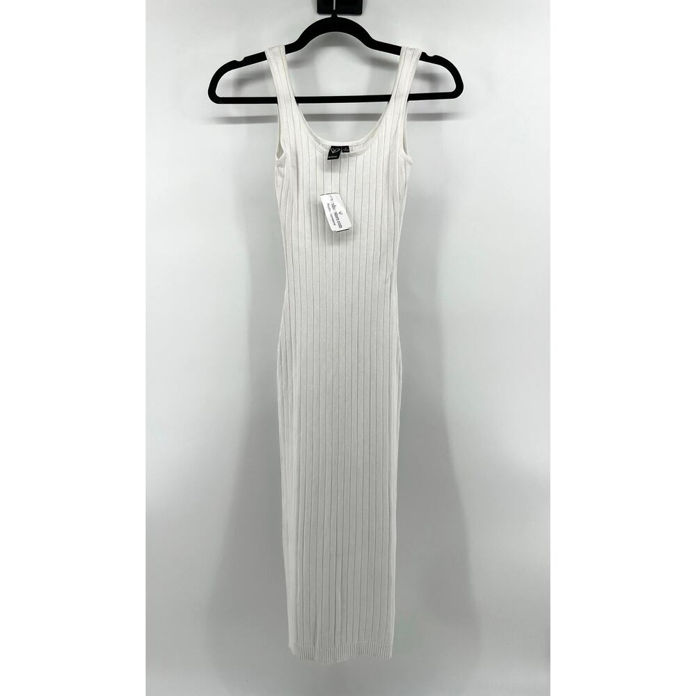 NWT Windsor Ribbed Knit Halter Midi Dress Size S White Vacation Resortwear